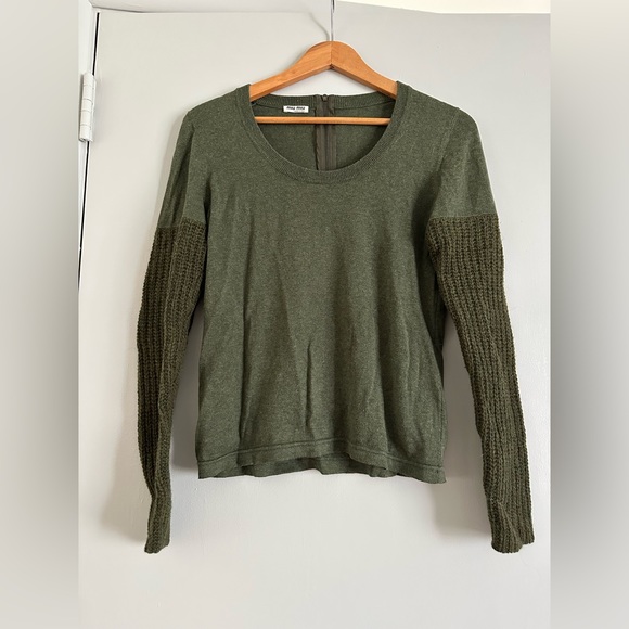 Vintage 2006 Miu Miu ( Prada) long sleeve scoop neck sweater with zipper back - Picture 5 of 12